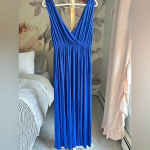 Banana Republic Royal Blue V-Neck Maxi Dress euc Sz S M L